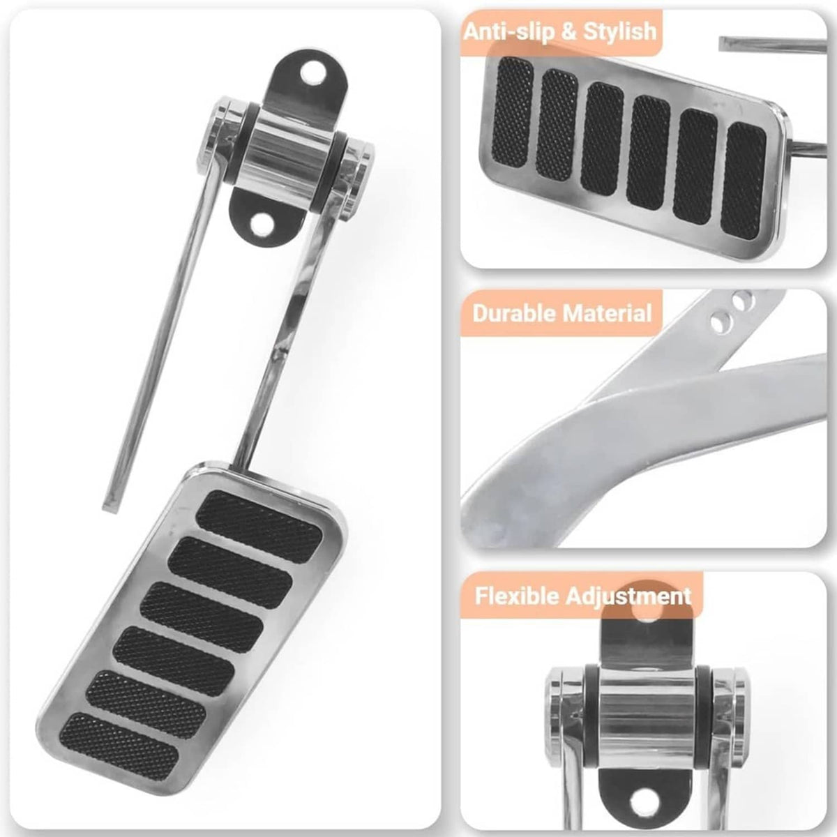 Solidspare Universal Street Hot Rat Rod Aluminum Gas Pedal Firewall Mount Throttle Polished