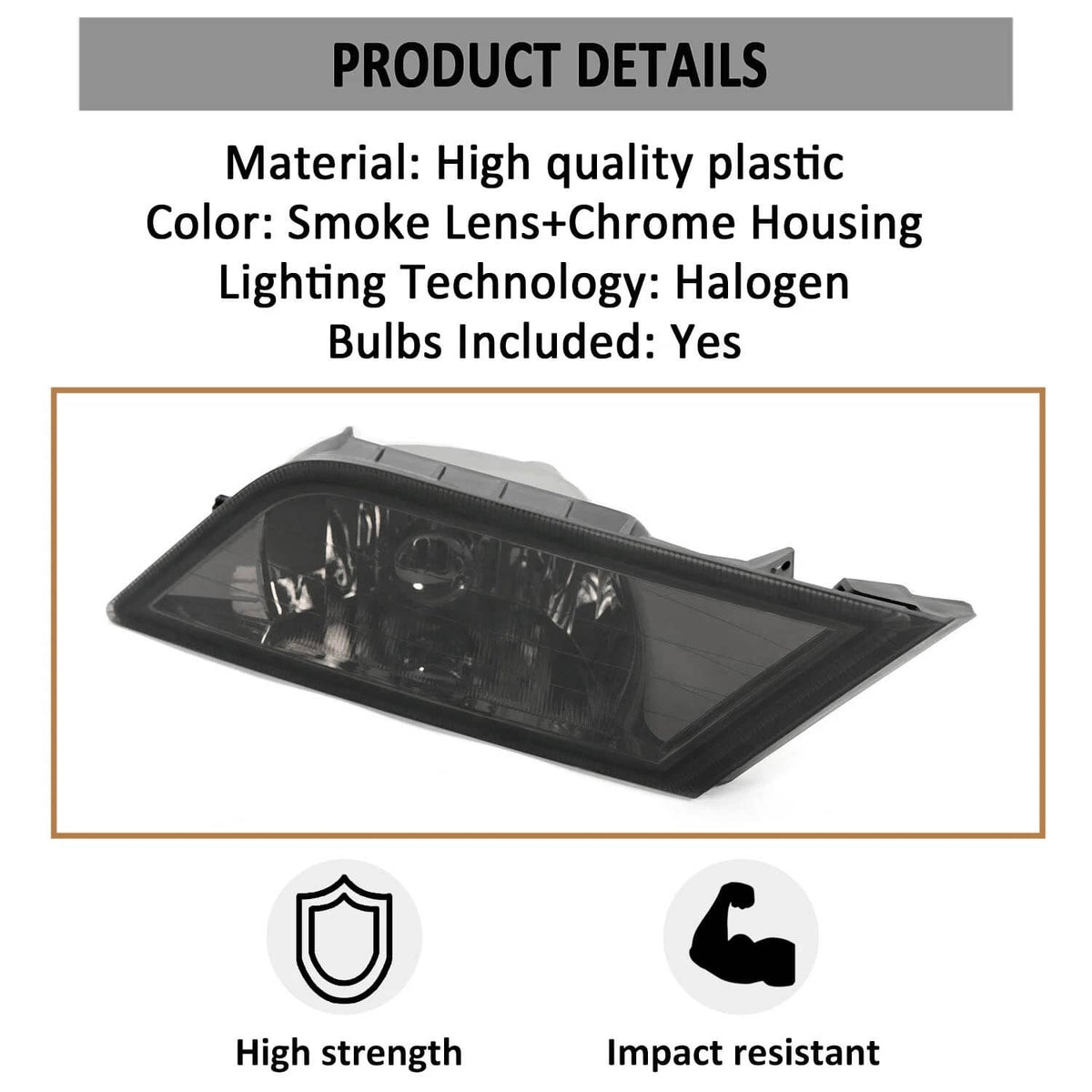 Solid Spare Fits 2011-2013 Honda Odyssey Smoke Bumper Lamps Driving Fog Lights+Switch Pair
