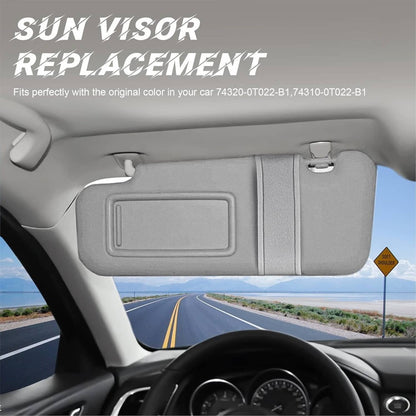 Solidspare Left and Right Gray Sun Visor Pair With Cover Trims for Toyota Venza 2009-2016