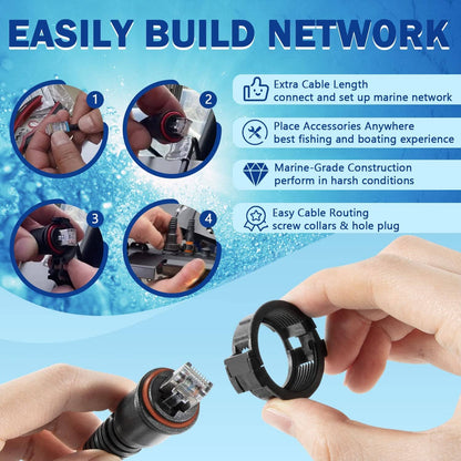 Solid Spare 6FT Marine Network Cable RJ45, 010-10550-00 for Garmin Navigation Screen Models