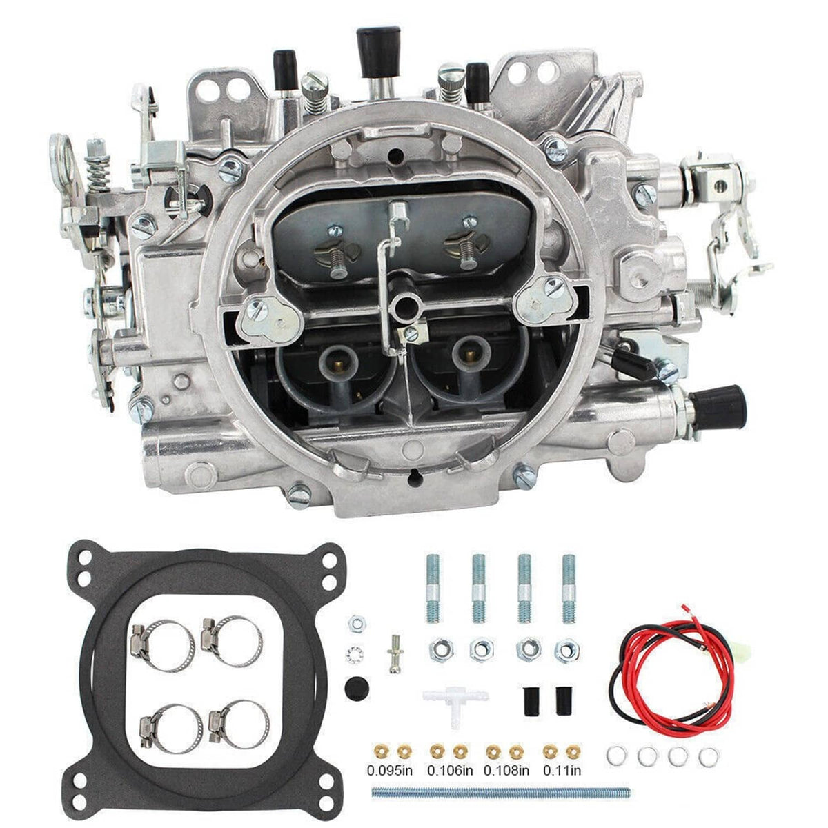 Solidspare Silver 4 Barrel Carburetor w/Manual Electric Choke For Edelbrock 1405 Performer