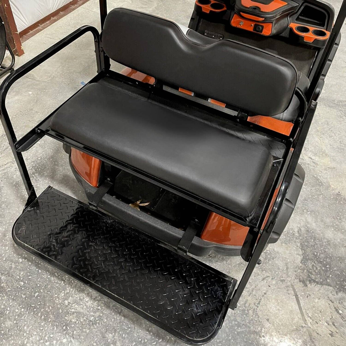 Solidspare Flip Folding Rear Seat Cushions Pad w/Roof Support For EZGO TXT 1995+ Golf Cart
