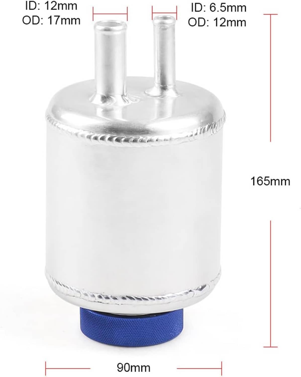 Solidspare Universal Aluminum Racing Power Steering Fluid Reservoir Tank w/ Clamps Silver