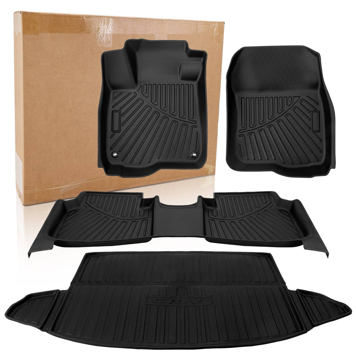 Solidspare Car Floor Mats w/ Cargo Liner For Honda CR-V CRV 2017 2018 2019 2020 2021 2022