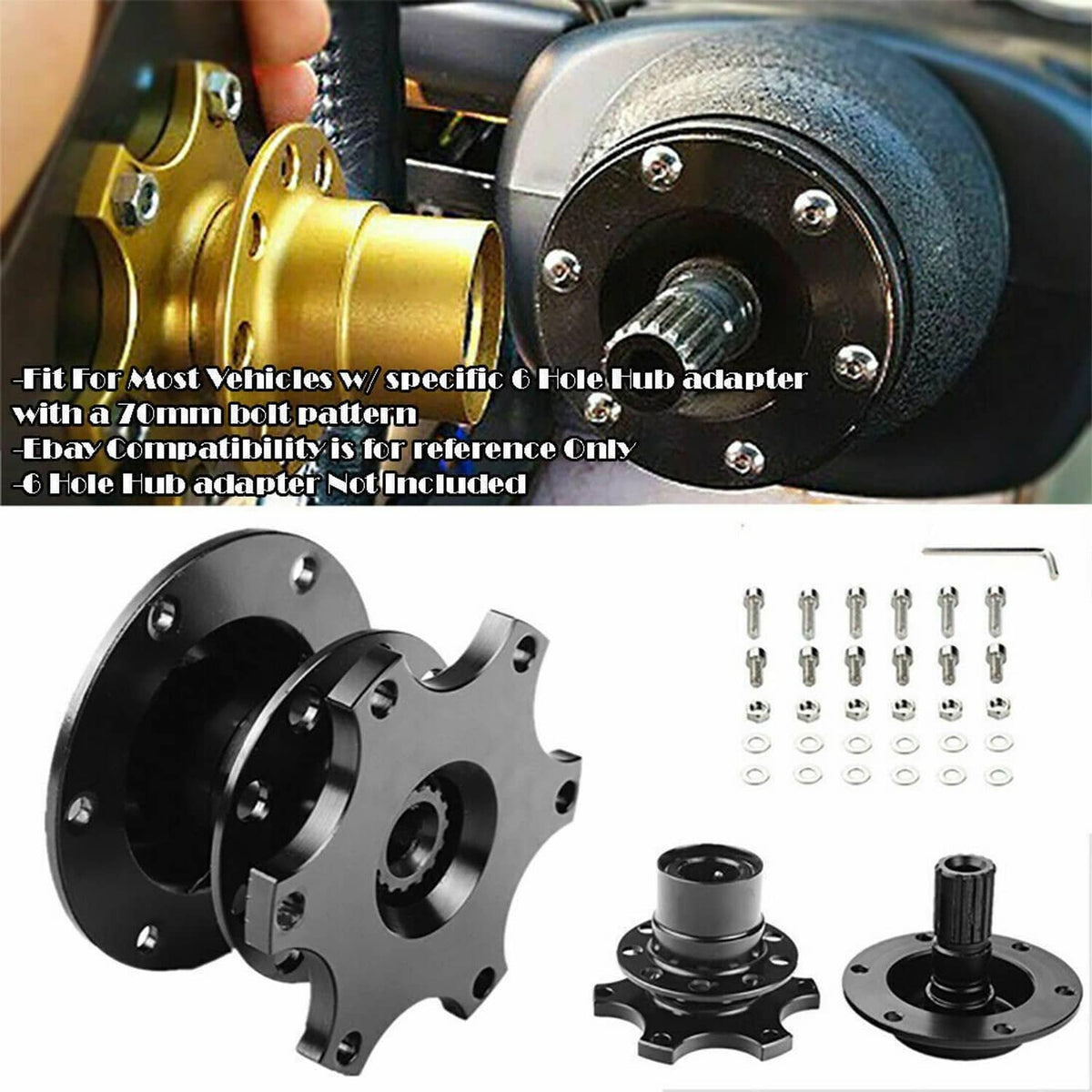 Solidspare Racing Adapter Snap Off Boss Kits Universal Car Steering Wheel Quick Release Hub