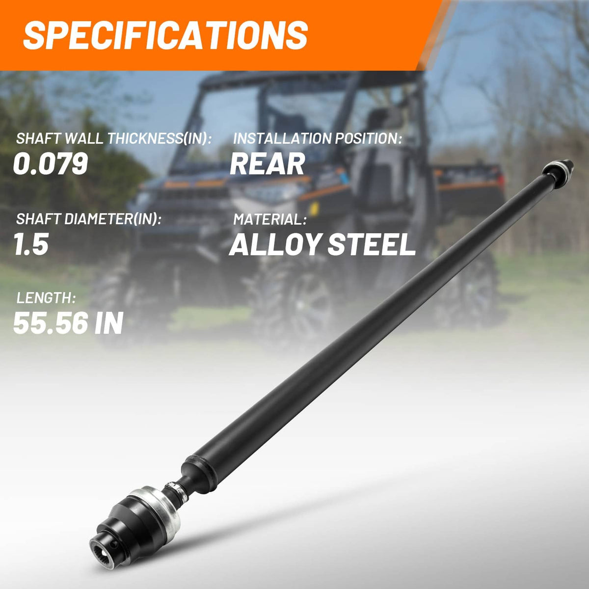 Solidspare 65" CV PRO Shaft Assembly Fit for Polaris General 1000/4 1000 2018-2021 1333680