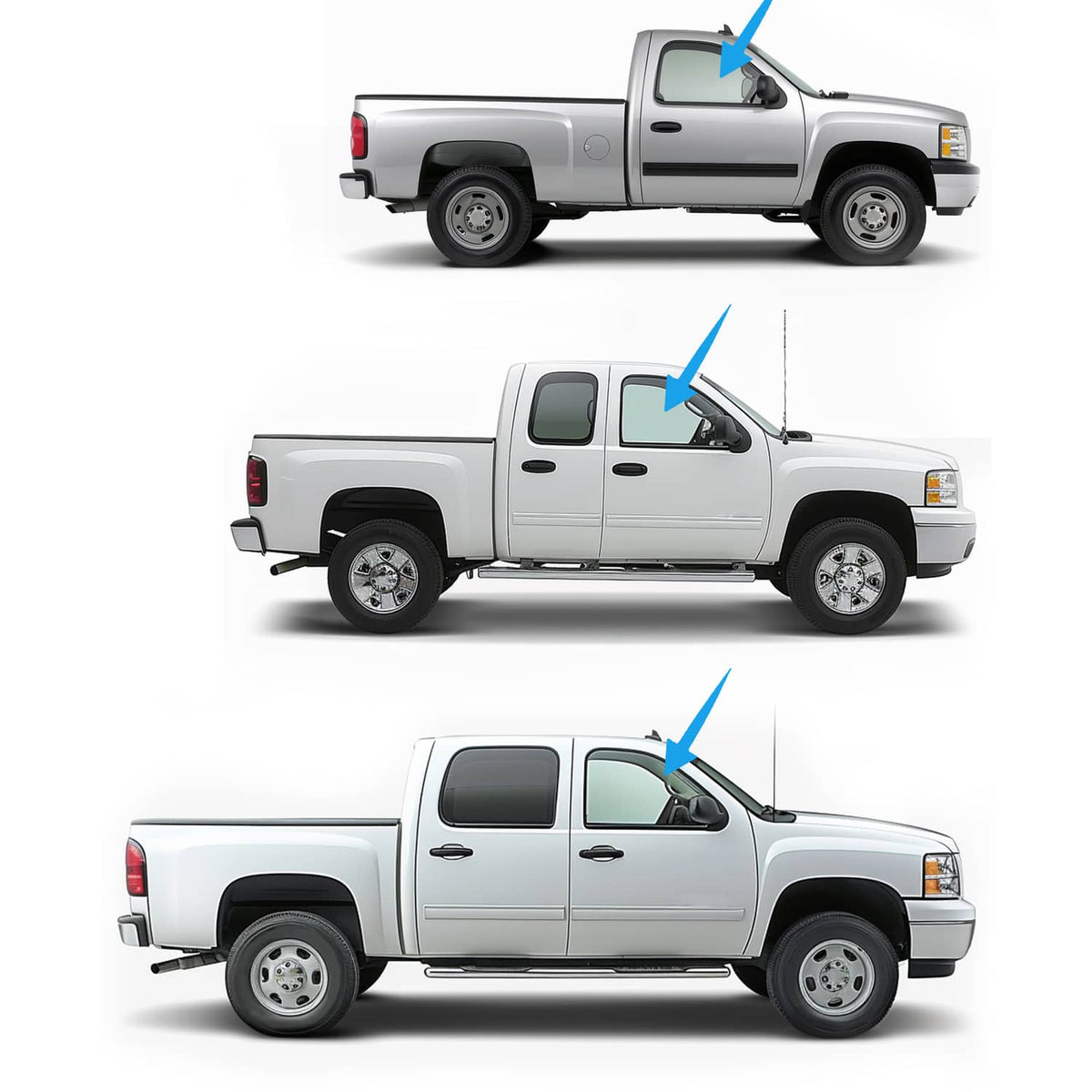 Solid Spare For 99-07 Silverado/Sierra Classic Front Right Door Tempered Glass Light Green
