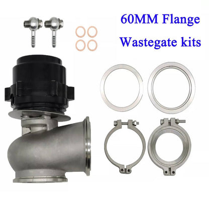 Solidspare Black 60MM Vband Flange Clamp Wastegate EWG Waste Gate 10 & 18 PSI Spring Kits
