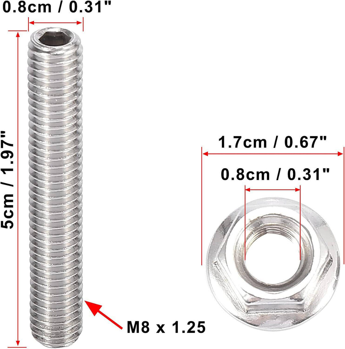 Solidspare 16pcs Stainless Steel Exhaust Manifold Stud Nuts Set for Ford 4.6L 5.4L Liter V8