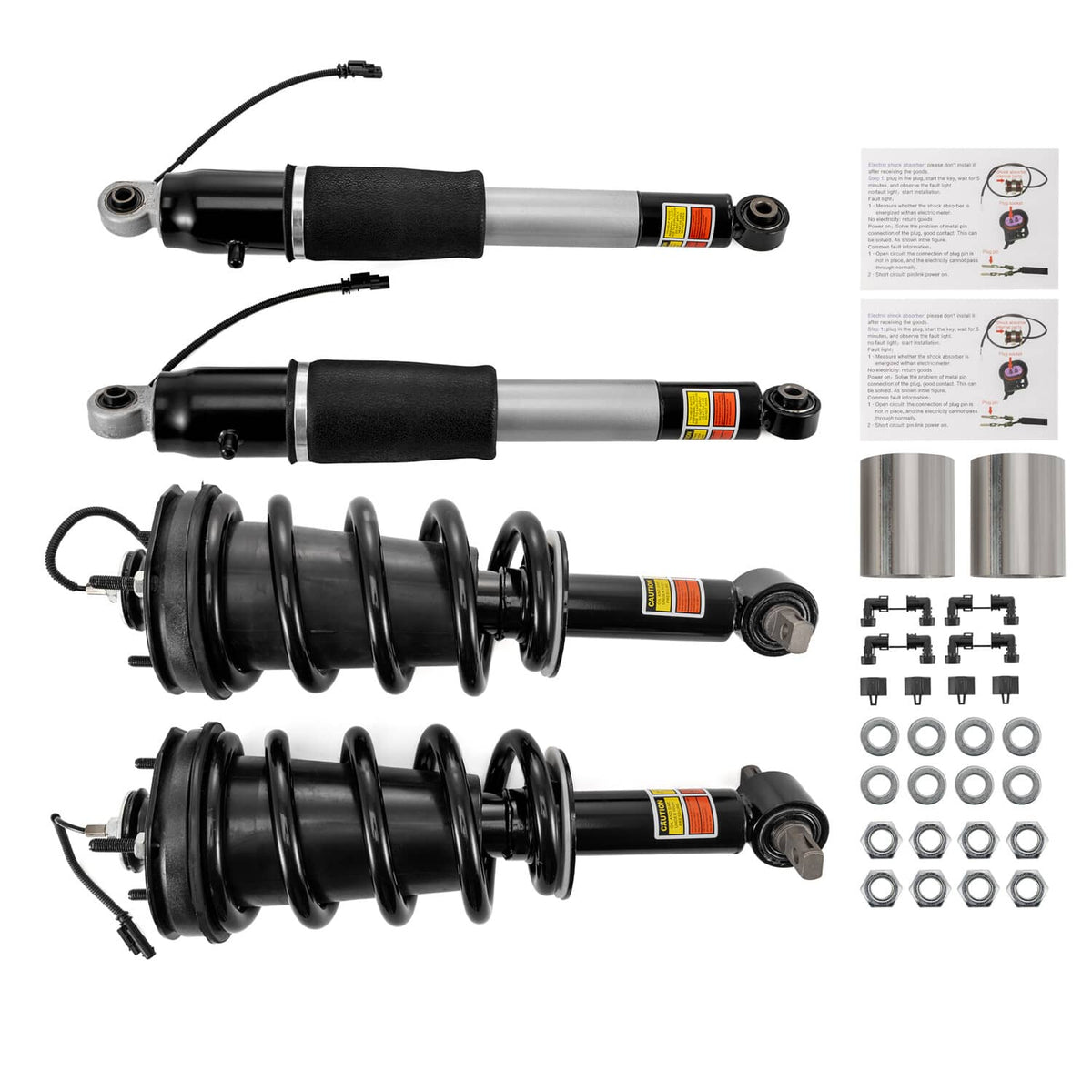 Solidspare FRONT Strut Assy & REAR Shock Absorber 15-20 For Escalade Suburban Tahoe Yukon
