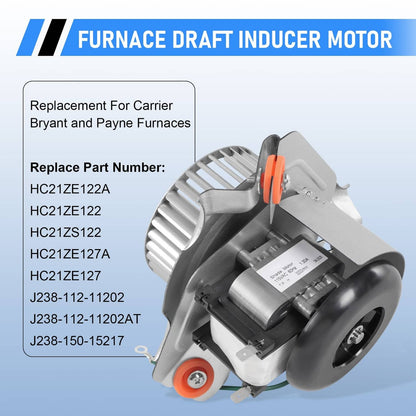 Solidspare Draft Inducer Blower Motor For J238-112-11202 JAKEL HC21ZE122A 326634-401