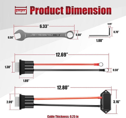 Solidspare for Newport Battery Quick Connect/Disconnect Terminal for Trolling Motor 8 Gauge
