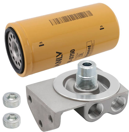 Solidspare Diesel Fuel Filter W/ Remote Mount Base 1/2" NPT For CAT 1R-0749,1R-0750 Filters