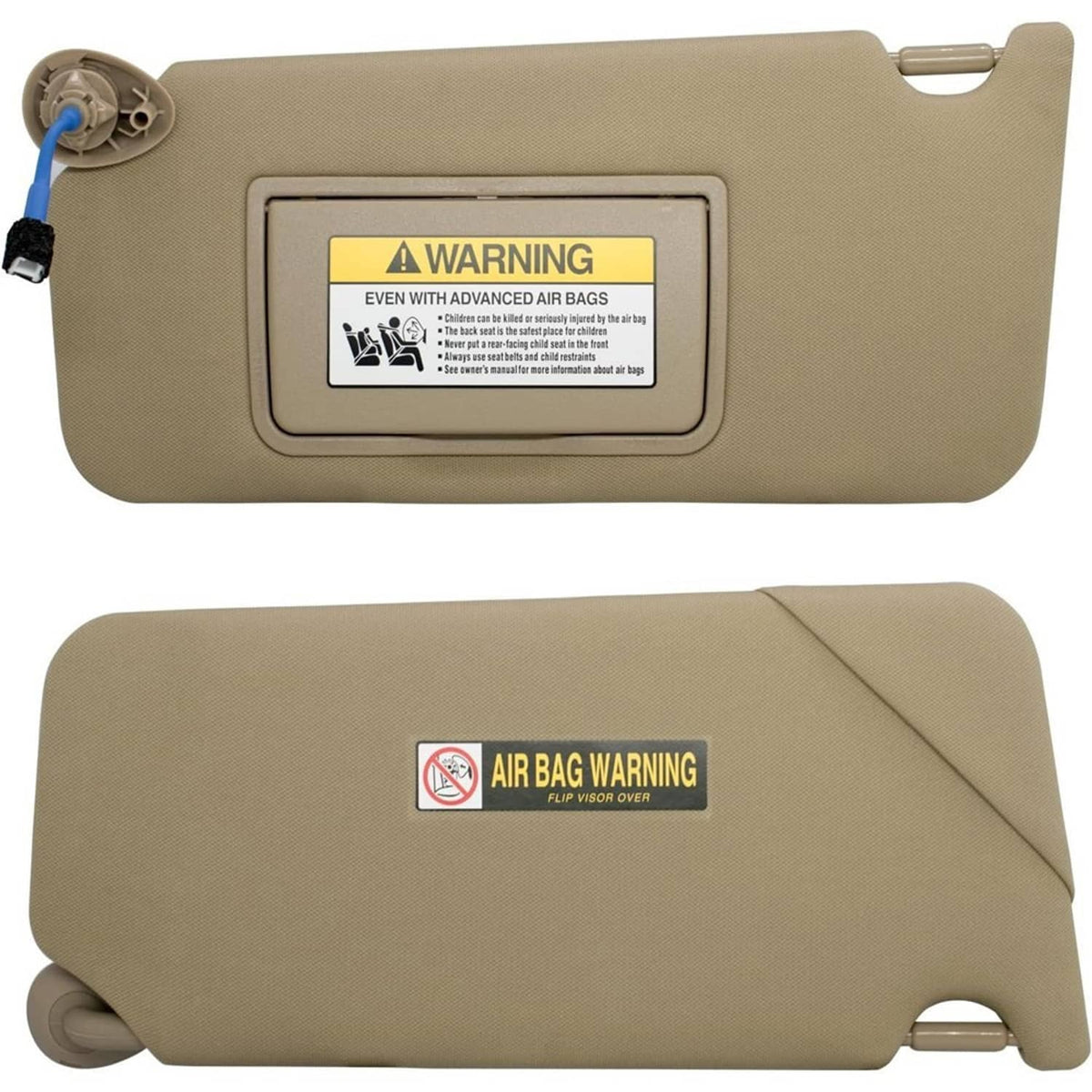 Solidspare Left Driver Side Sun Visor w/ Light & Mirror For 2008-2017 Honda Accord Beige