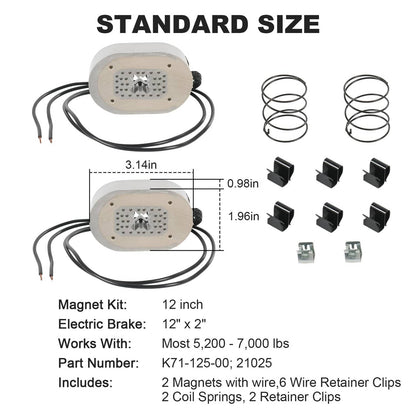 Solidspare 12" Electric Trailer Brake Magnet Kit Fits 5,200-7,000 lbs Axles 21025 2PCS
