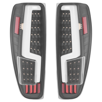 Solid Spare Black For 2004-2012 Chevy Colorado GMC Canyon LED Tube Tail Lights Brake Lamps
