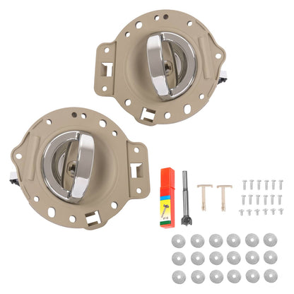 Solid Spare For Jeep Commander 2006-2010 Silvery & Tan Inside Inner Door Handle Chrome