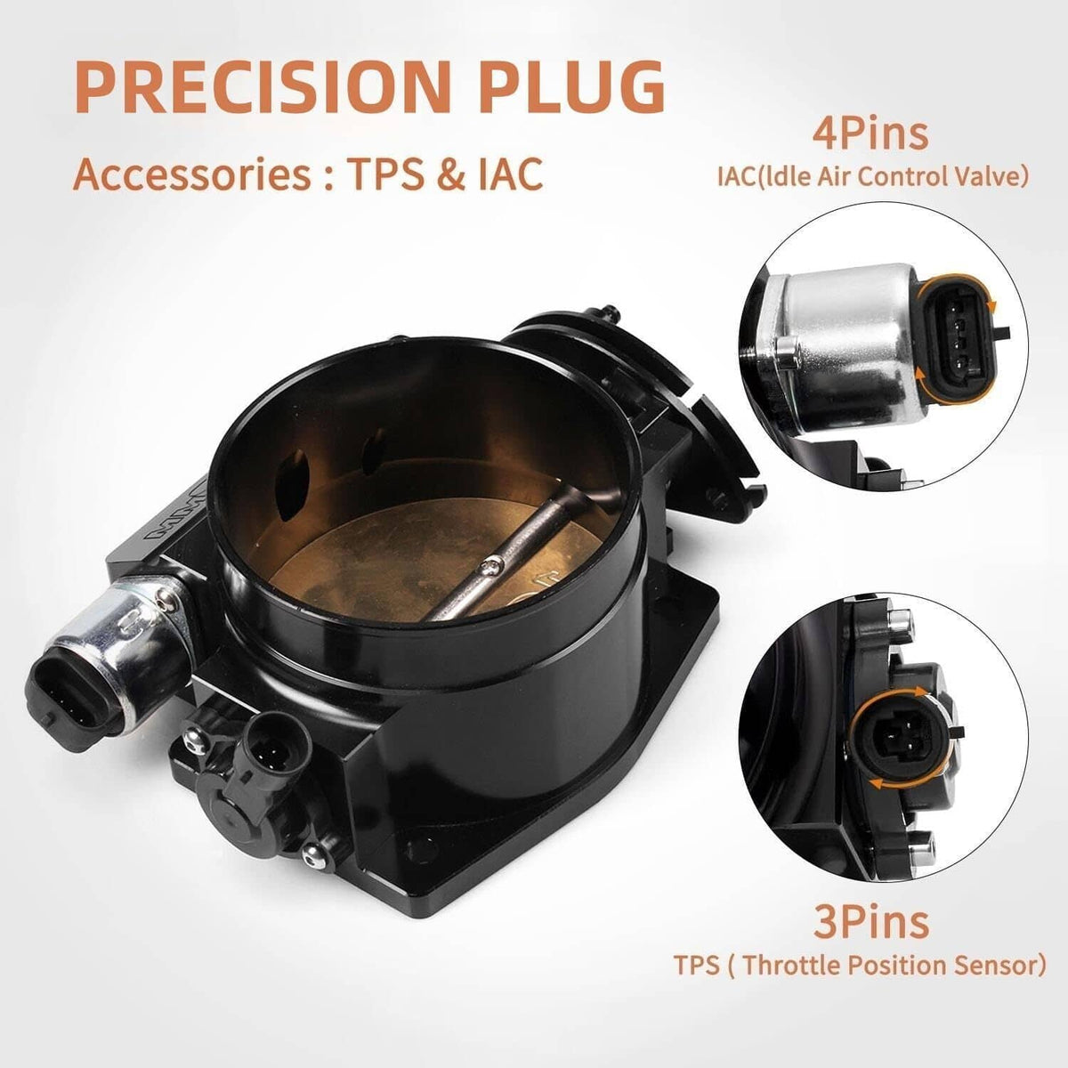Solidspare 92MM LS Throttle Body with Position Sensors TPS IAC For LSX/LS1/ LS2/LS3/LS6/LS7
