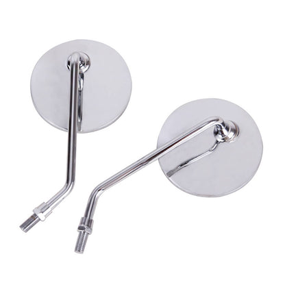 Solidspare 2x Classical Chrome Motorcycle Rearview Side Mirrors For Honda Suzuki Kawsaki
