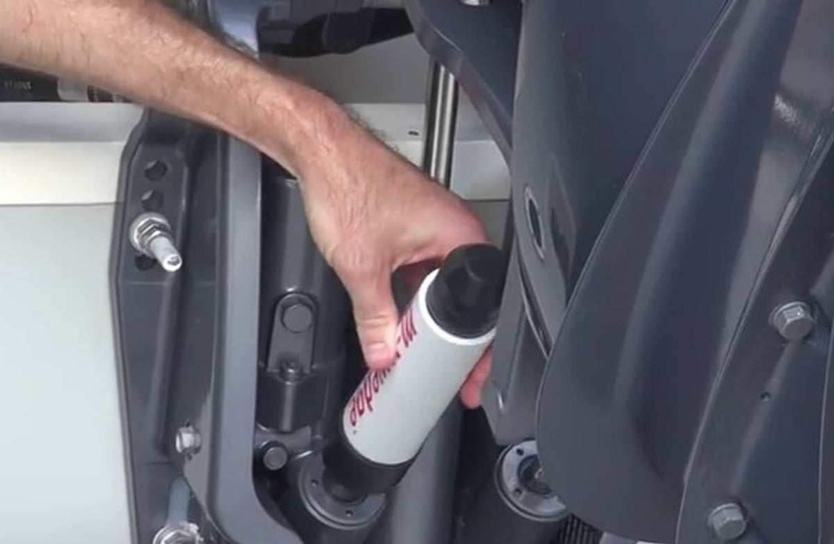Solid Spare North- Wedge transom saver motor toter support and steer stop Mercury outboards