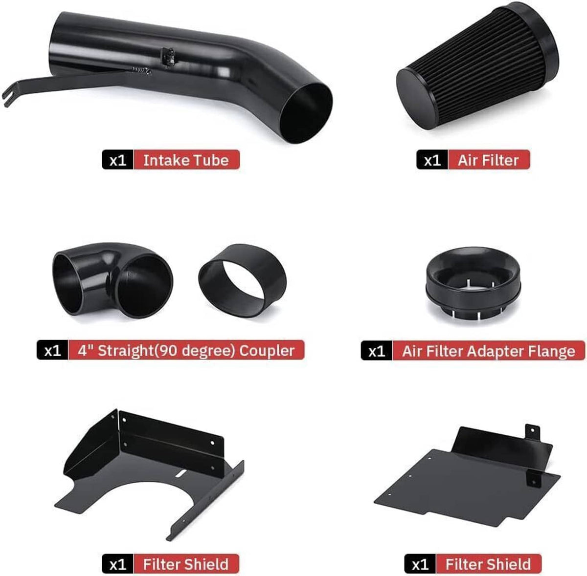 Solidspare Fit For 1999-2006 Chevy GMC V8 4.8L/5.3L/6.0L 4" Cold Air Intake Kit+Heat Shield