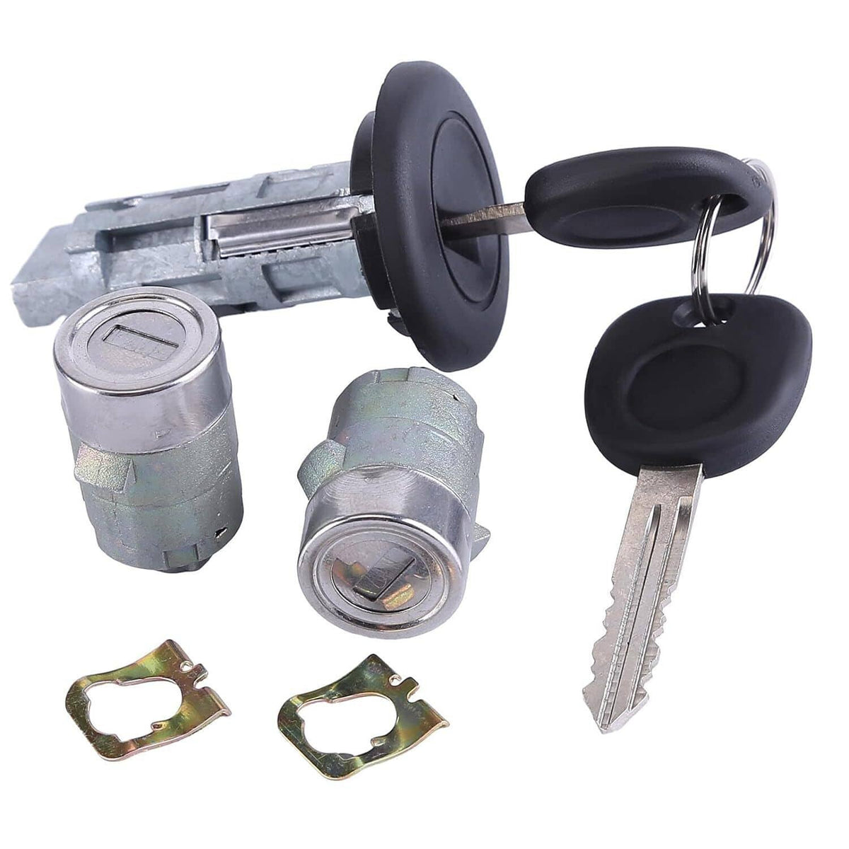 Solidspare For 2003-2007 Chevrolet Ignition Key Switch Cylinder Kit & 2 Keys and Door Locks