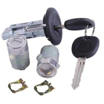 Solidspare For 2003-2007 Chevrolet Ignition Key Switch Cylinder Kit & 2 Keys and Door Locks