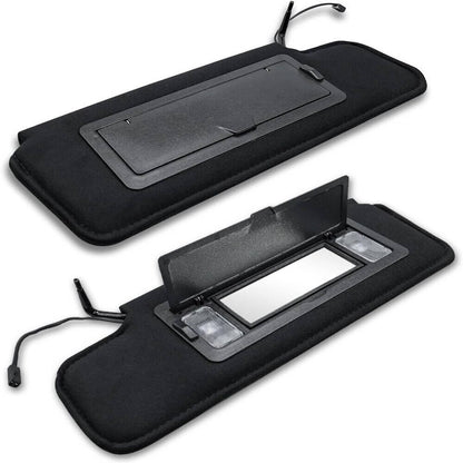 Solidspare Pair Sun visors w/Vanity Mirror & LED Light For 1984-1996 Chevy Corvette C4 5.7L