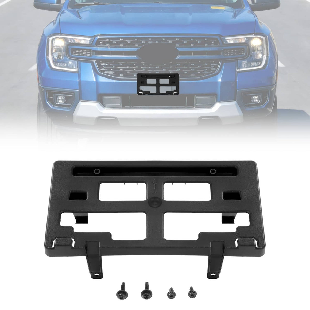 Solid Spare For 2019-2023 Ford Ranger Lariat/XL/XLT Black Front License Plate Tag Bracket
