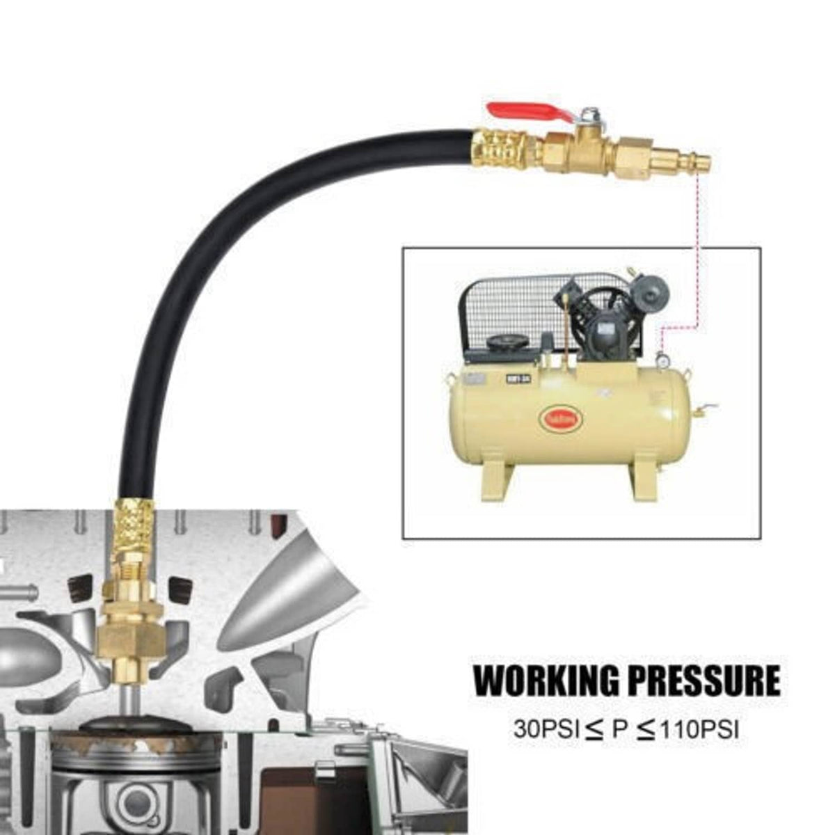 Solidspare For GM Chevy LS LS1 Engine Valve Spring Compressor & Air Valve Holding Hose Tool