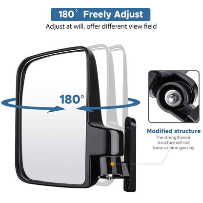 Solidspare Golf Cart Mirror No Drilling Side Rear View Mirrors for Yamaha EZGO Club Car