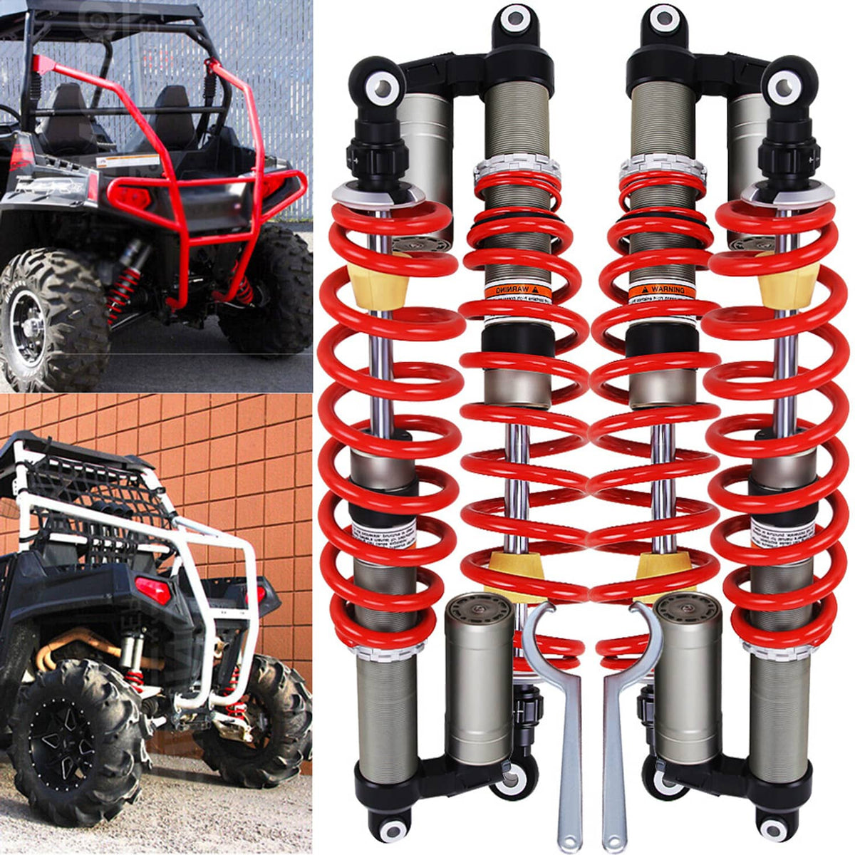 Solidspare STAGE 5 FRONT & REAR SHOCK ABSORBERS FOR 2009-14 POLARIS RZR 800 S ADJUSTABLE