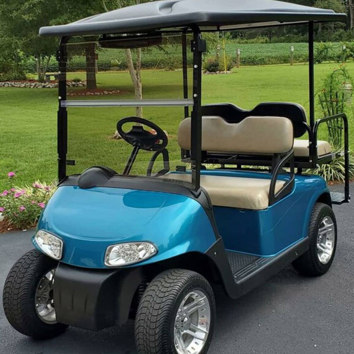 Solidspare Fits for EZGO RXV Front Tinted Full Windshield Windscreen 2008-UP Folding Style