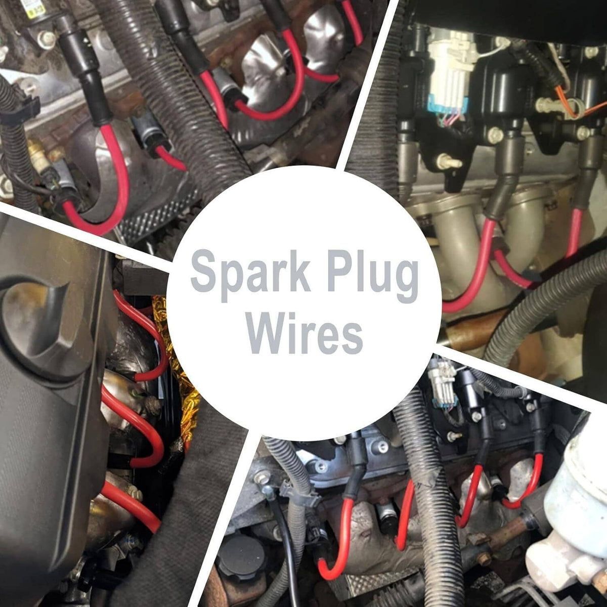 Solidspare New 8Pcs For Wires 48322 & Spark Plugs 41962 Chevy Silverado GMC 4.8/5.3/6.0L V8