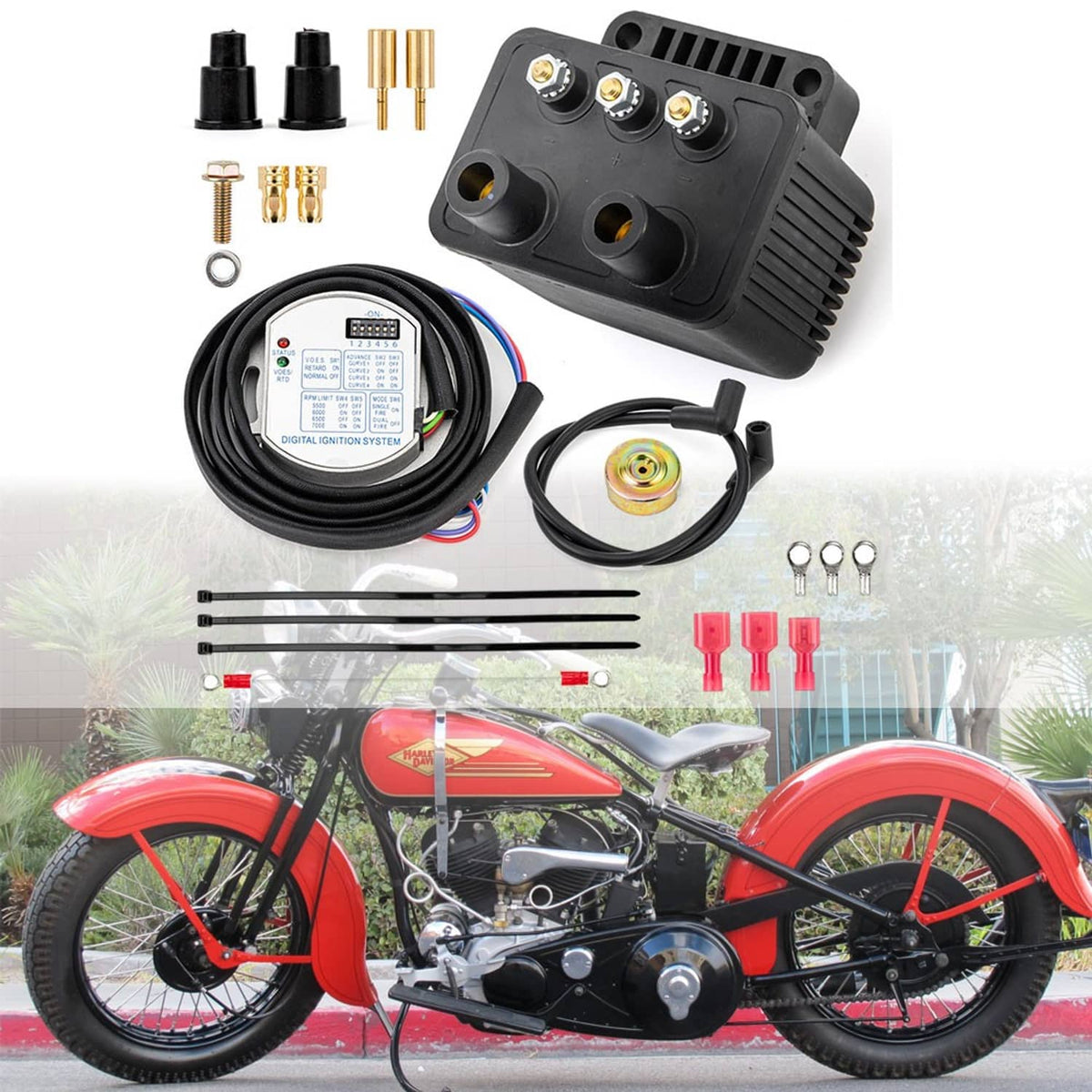 Solidspare Single Fire Programmable Ignition Kit For 1970-1999 Big Twin Evo 53-644 53-660