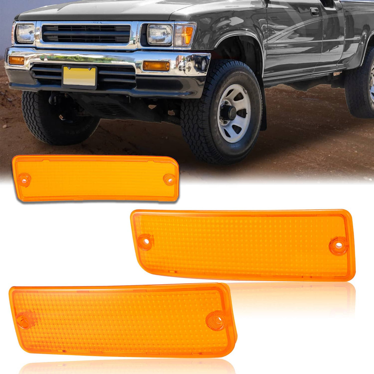Solid Spare New Turn Signal Parking Bumper Light Lens For Toyota Pick-Up Truck 2WD 1992-1995