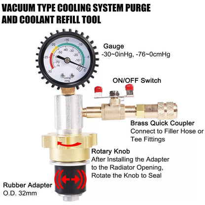 Solidspare Auto Coolant Vacuum Kit Cooling System Vacuum Radiator Kit Refill & Purging Tool