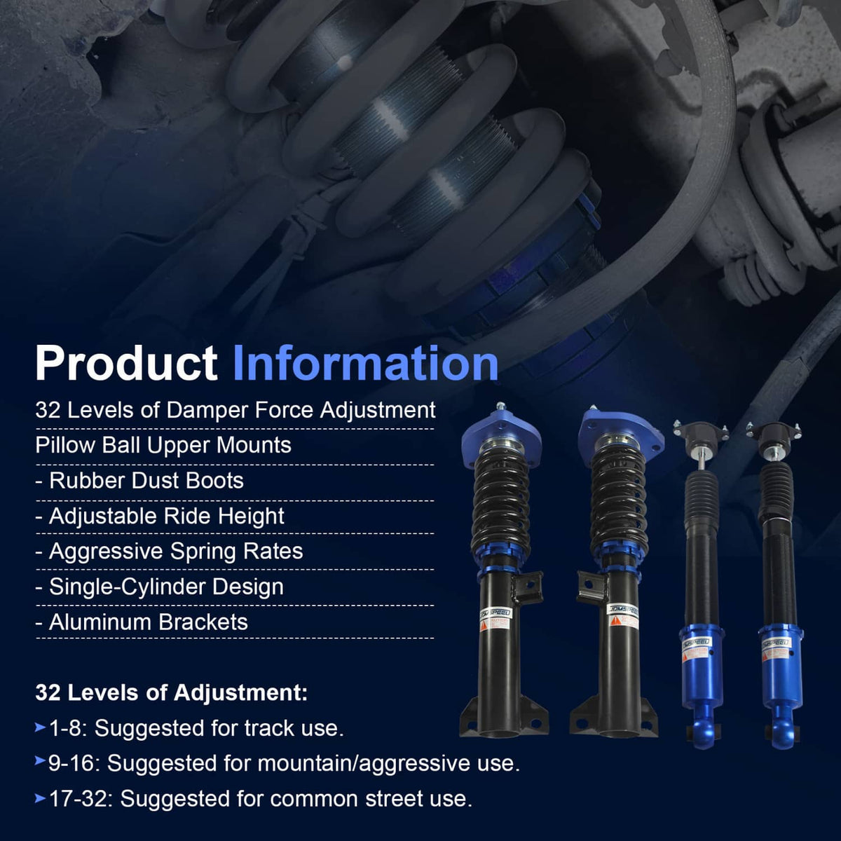 Solidspare Coilovers Struts Shocks For 2008-2014 Mercedes-Benz C-Class W204 C200 C250 C350