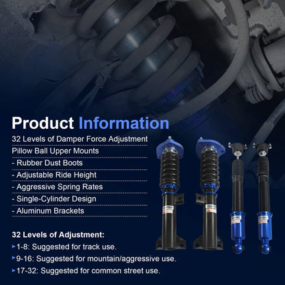 Solidspare Coilovers Struts Shocks For 2008-2014 Mercedes-Benz C-Class W204 C200 C250 C350