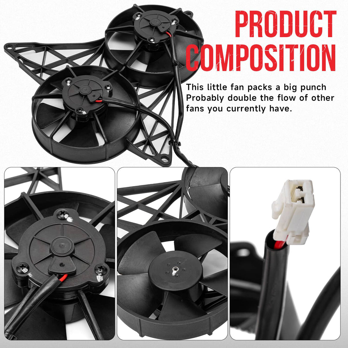 Solidspare Electric Radiator Cooling Fan with Bracket fits for Harley V-Rod 2004-2013 Black