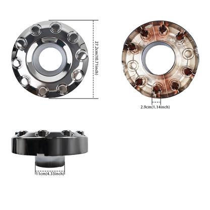 Solidspare 2Pcs Wheel Center Hub Caps Dually 10 Lug For 2005-2017 Ford F450 F550 Super Duty