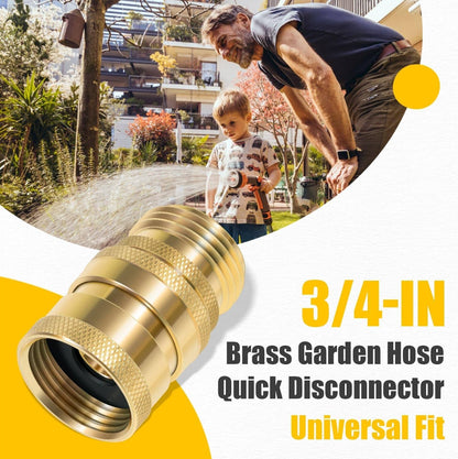 Solidspare Hose Quick Disconnect Set Brass 3/4” GHT Male x Female Replace for Dramm 22729