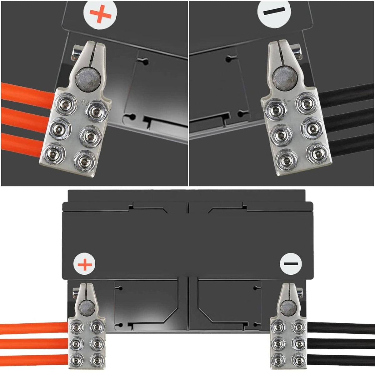 Solid Spare Battery Terminal Connectors, 12-Way Battery Terminal Clamps, Battery Terminals