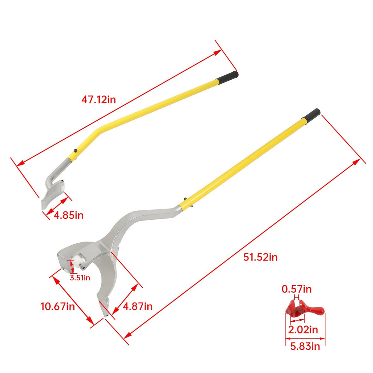 Solid Spare Tire changer Tire Mount Demount Tool Tubeless Truck 17.5"to 24.5" Powder Coated