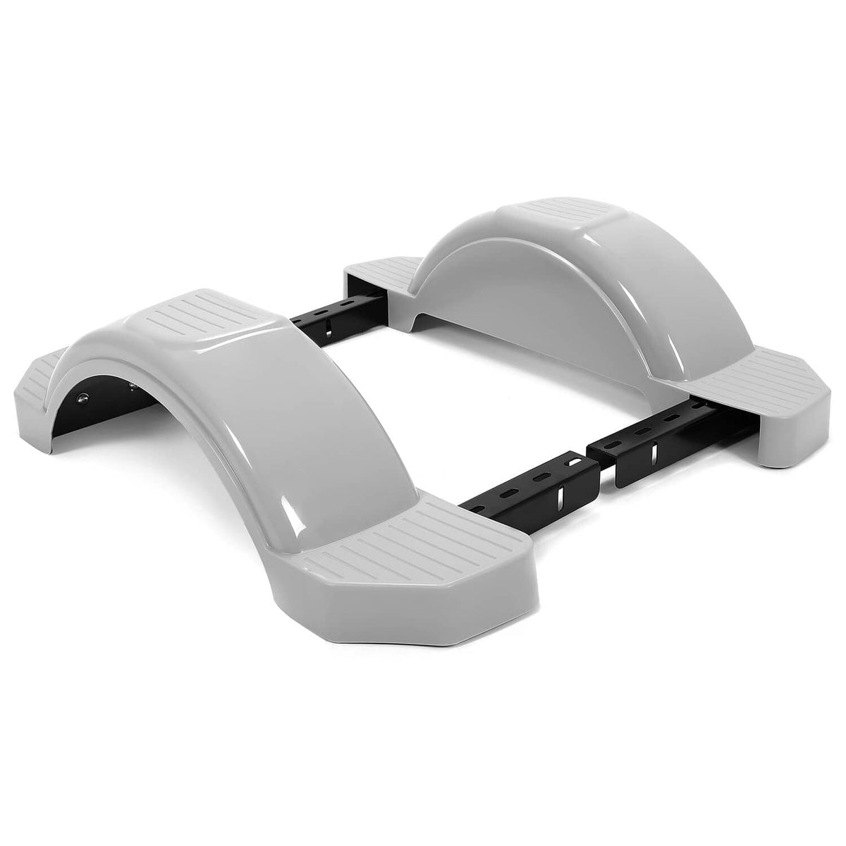Solidspare 2PCS 12" Trailer Fenders w/Steps Wheels Tires Skirt Boat Gray Single Axle 300LBS
