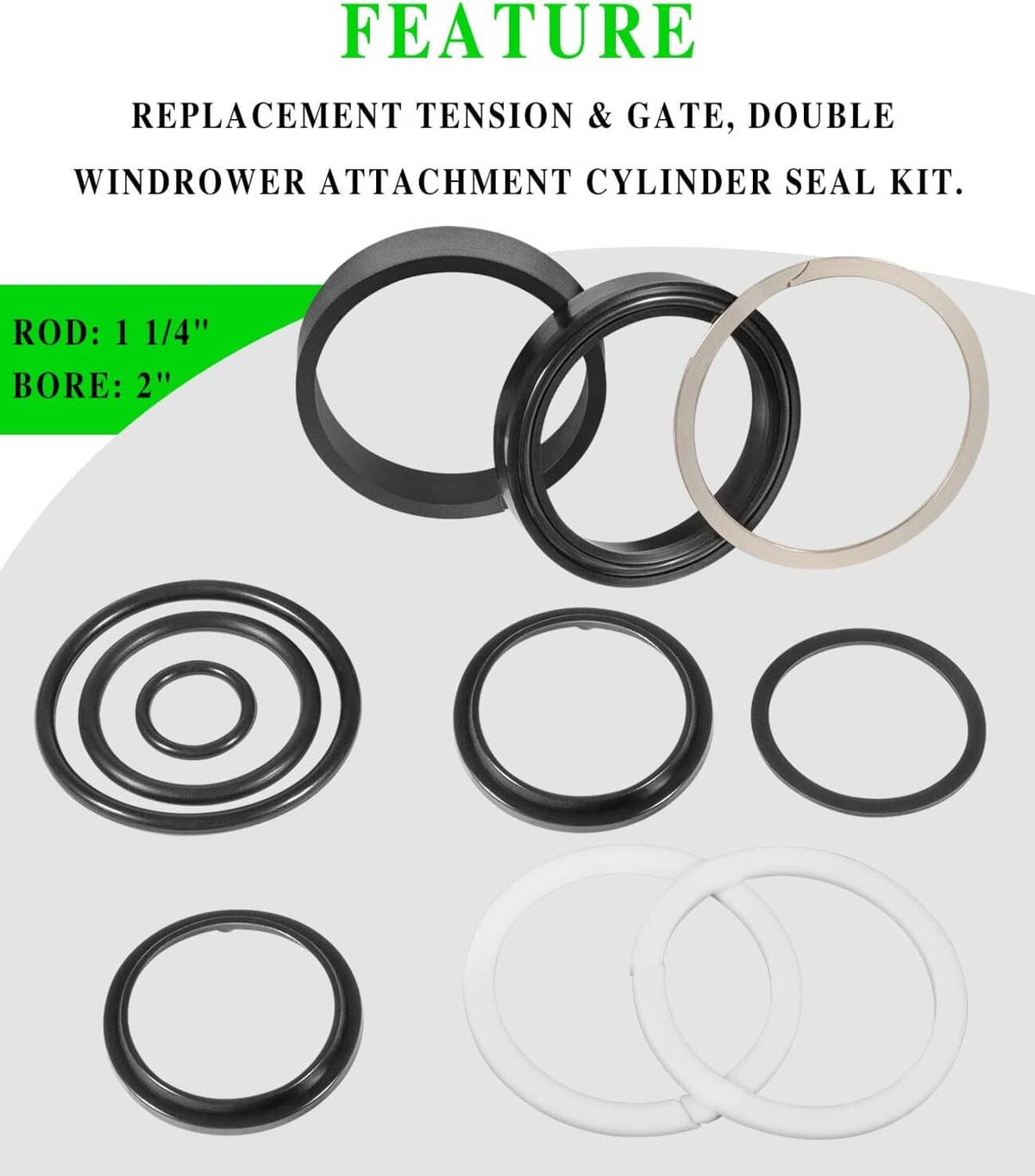 Solid Spare AE50113 Hydraulic Gate Cylinder Seal Kit for John Deere Cylinder AE40897 AE40898