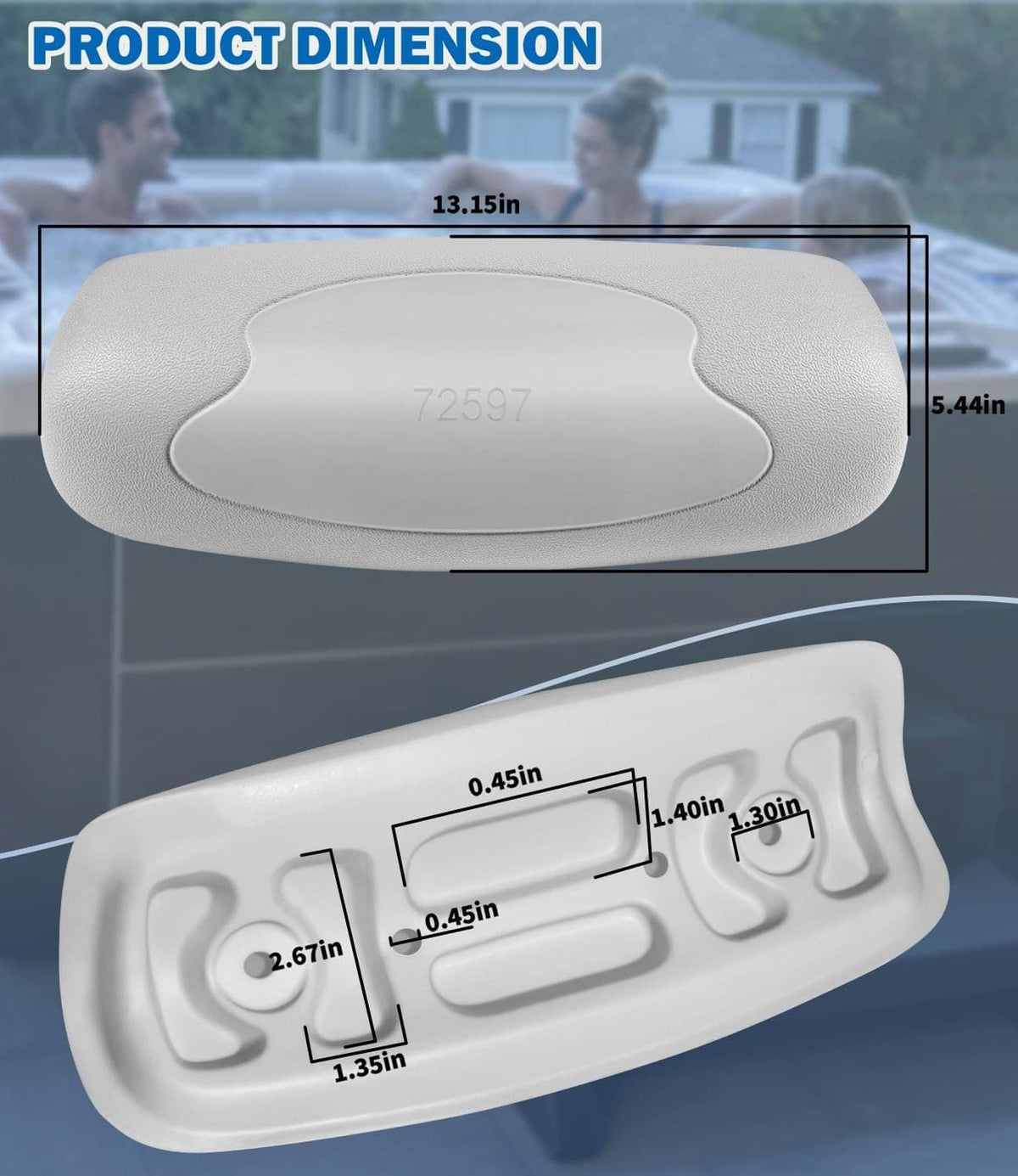 Solid Spare 72597 Spa Neck Pillow fits for 2002-2007 Hot Spring Hot Tubs & Spas 72596 73339