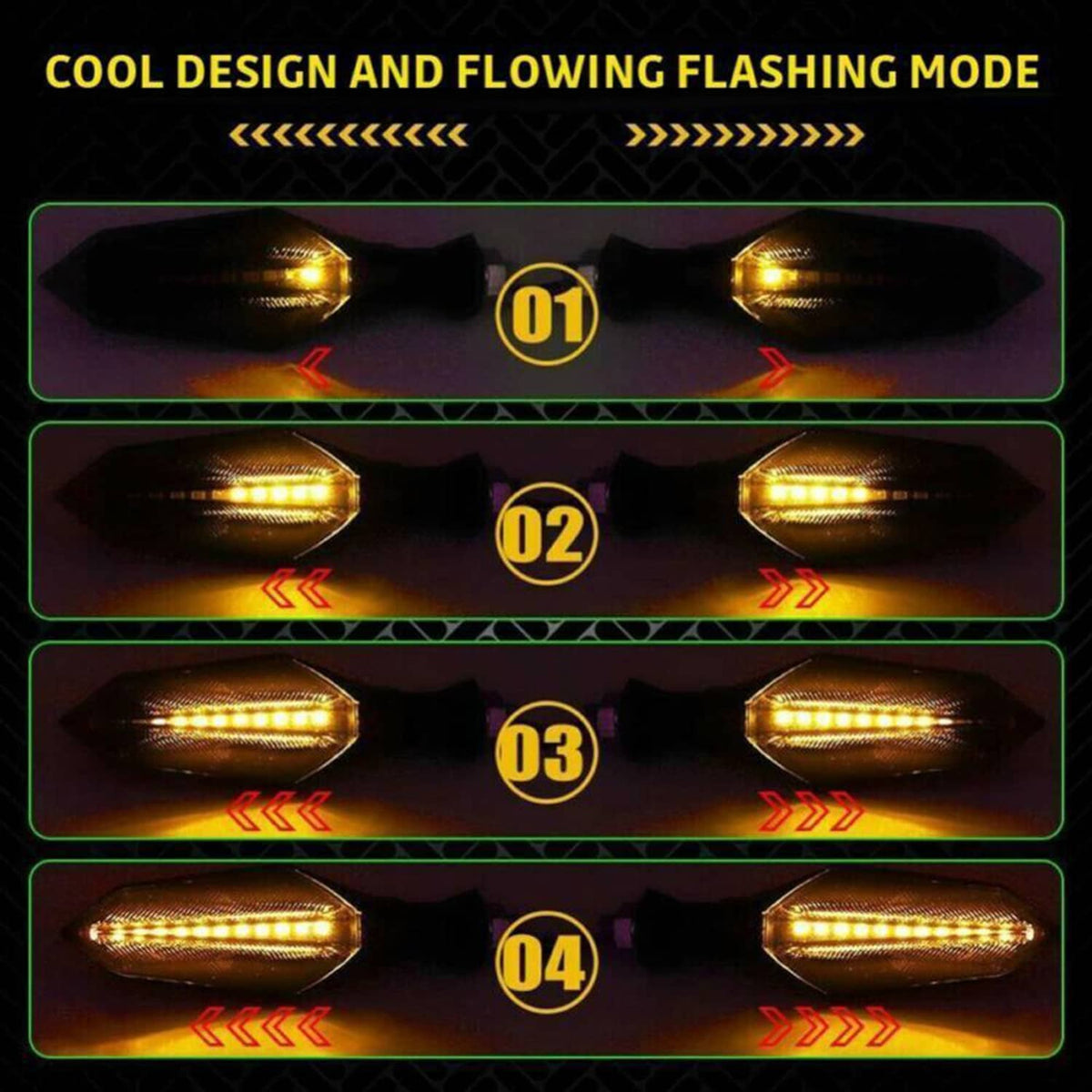 Solidspare 4pcs Universal Motorcycle Amber LED Turn Signals Indicators Lights Blinker Lamp
