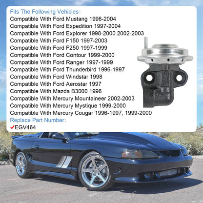 Solidspare EGR Valve Exhaust Gas Recirculation For Ford Lincoln Mazda Mercury EGV464 NEW