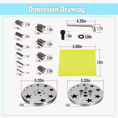 Solidspare Disc Cutter 5mm to 31mm With 10 Punches For Star Shapes Stamping Blanks Star